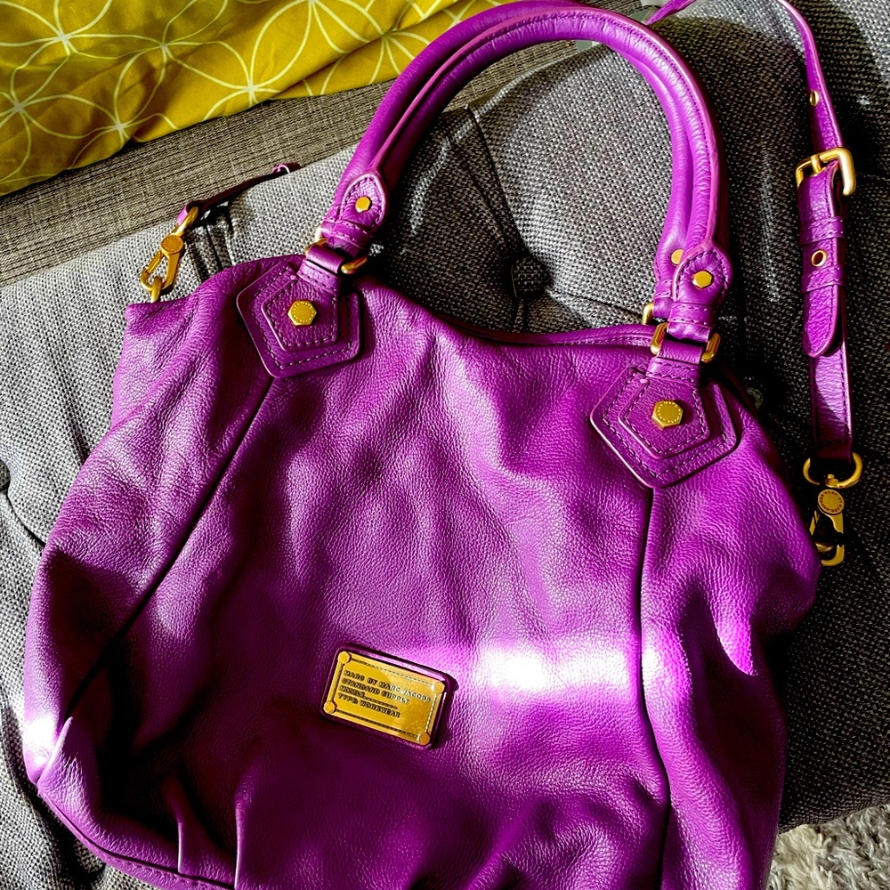 Marc by Marc Jacobs Three Ways Purple  Leather Cross Body Bag